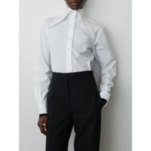 "Armelle"  Cotton pointed neck button down